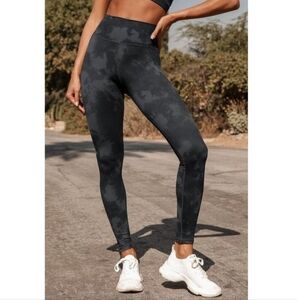 ALLFENIX Anthropologie High Waist High Impact Yoga Pants Tie Dye‎ Grey Size M